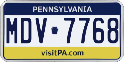 PA license plate MDV7768