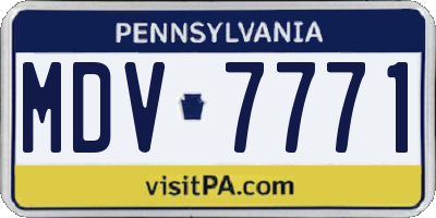 PA license plate MDV7771