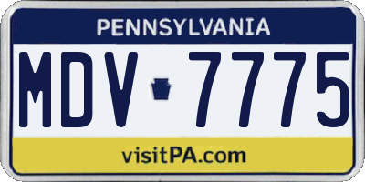 PA license plate MDV7775