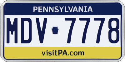PA license plate MDV7778