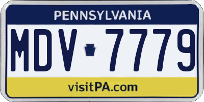 PA license plate MDV7779