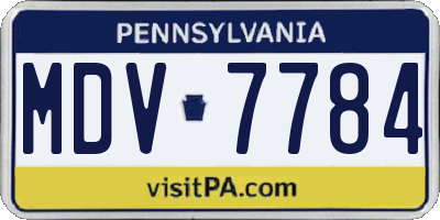 PA license plate MDV7784
