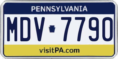 PA license plate MDV7790