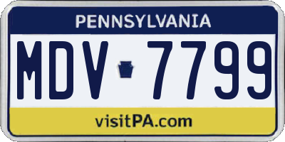 PA license plate MDV7799