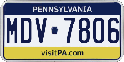 PA license plate MDV7806