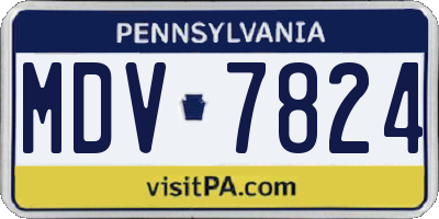 PA license plate MDV7824