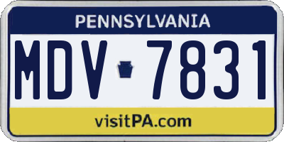 PA license plate MDV7831