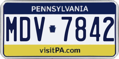 PA license plate MDV7842