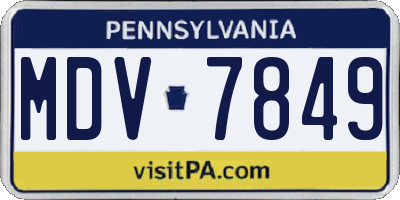PA license plate MDV7849