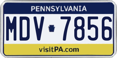 PA license plate MDV7856