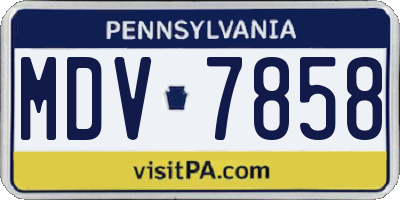 PA license plate MDV7858