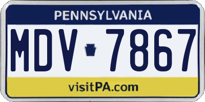 PA license plate MDV7867