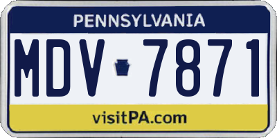 PA license plate MDV7871