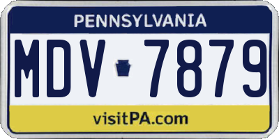 PA license plate MDV7879