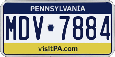 PA license plate MDV7884