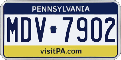 PA license plate MDV7902