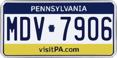 PA license plate MDV7906