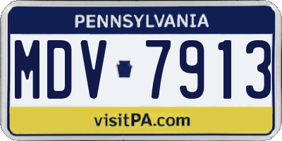 PA license plate MDV7913
