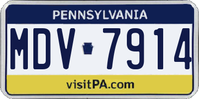 PA license plate MDV7914