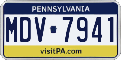 PA license plate MDV7941