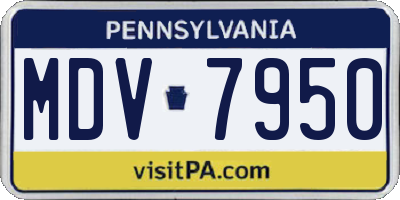 PA license plate MDV7950