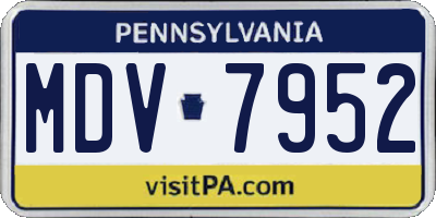 PA license plate MDV7952