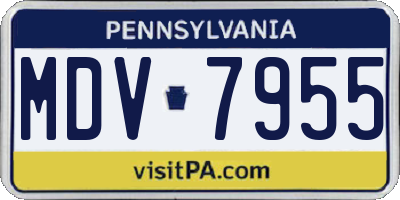 PA license plate MDV7955