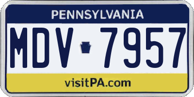 PA license plate MDV7957