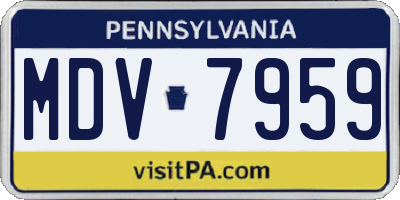 PA license plate MDV7959