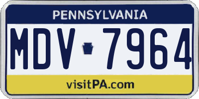 PA license plate MDV7964