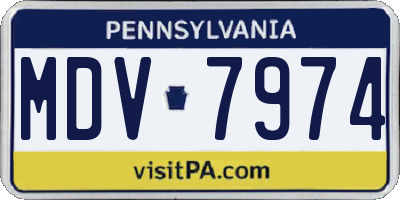PA license plate MDV7974