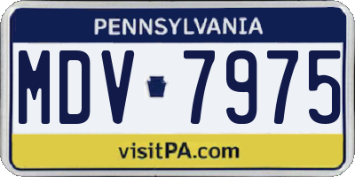 PA license plate MDV7975