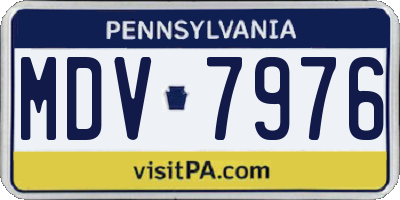 PA license plate MDV7976