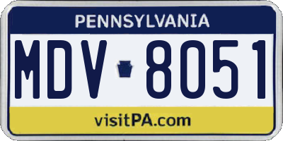 PA license plate MDV8051