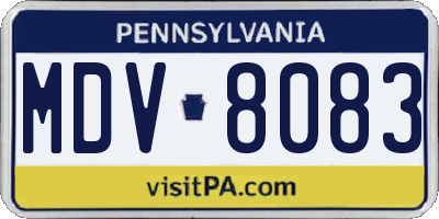PA license plate MDV8083