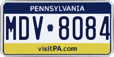 PA license plate MDV8084