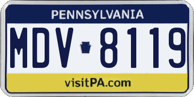 PA license plate MDV8119