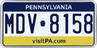 PA license plate MDV8158