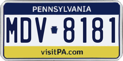 PA license plate MDV8181