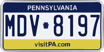 PA license plate MDV8197