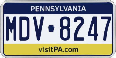 PA license plate MDV8247
