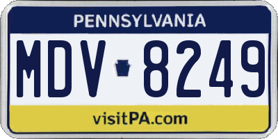 PA license plate MDV8249