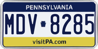 PA license plate MDV8285