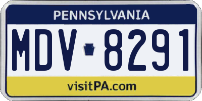 PA license plate MDV8291