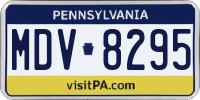 PA license plate MDV8295