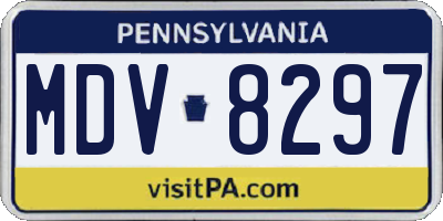 PA license plate MDV8297