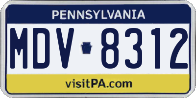 PA license plate MDV8312