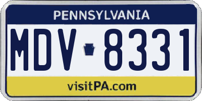 PA license plate MDV8331