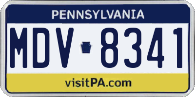 PA license plate MDV8341