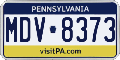 PA license plate MDV8373